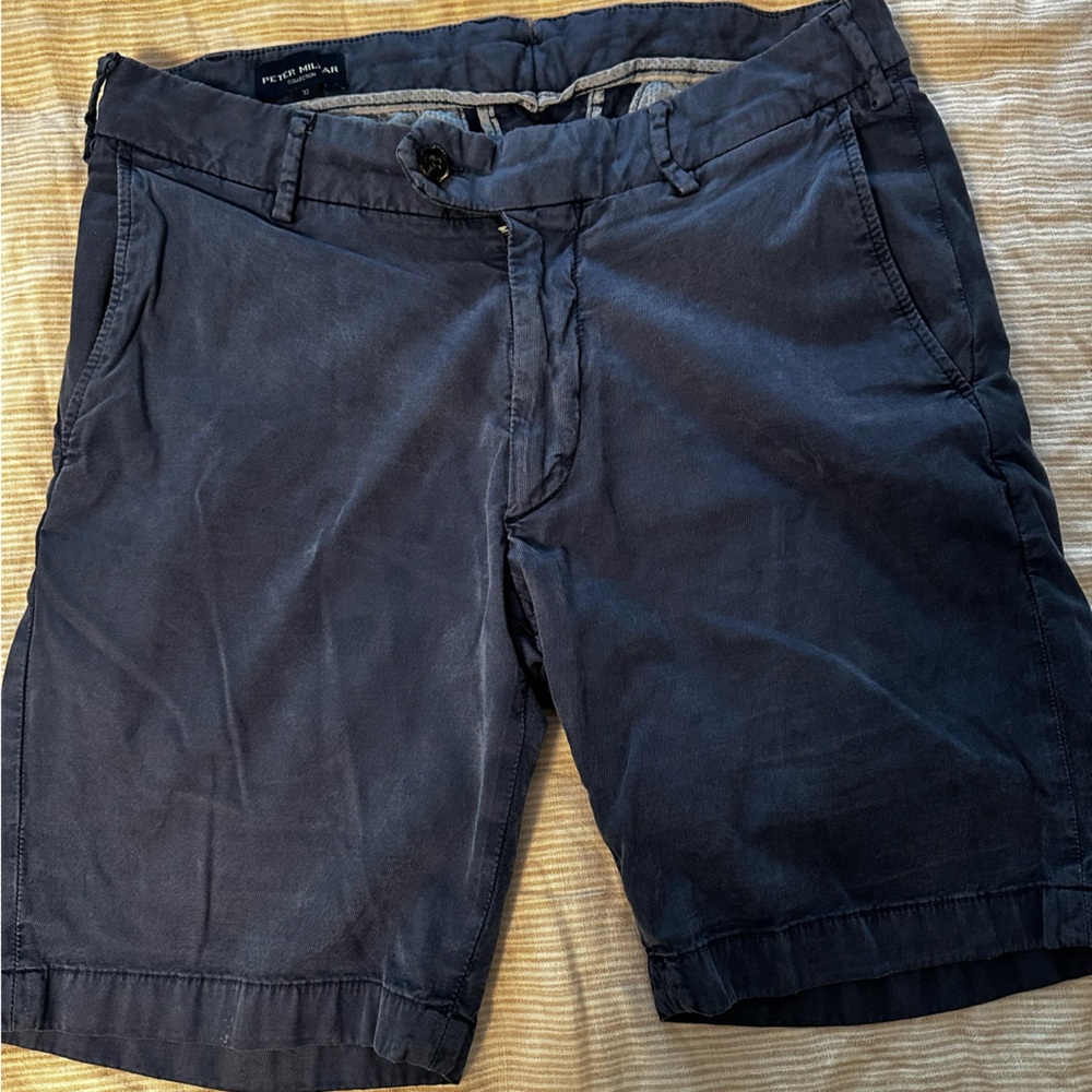 Peter Millar Blue Flat Front Shorts